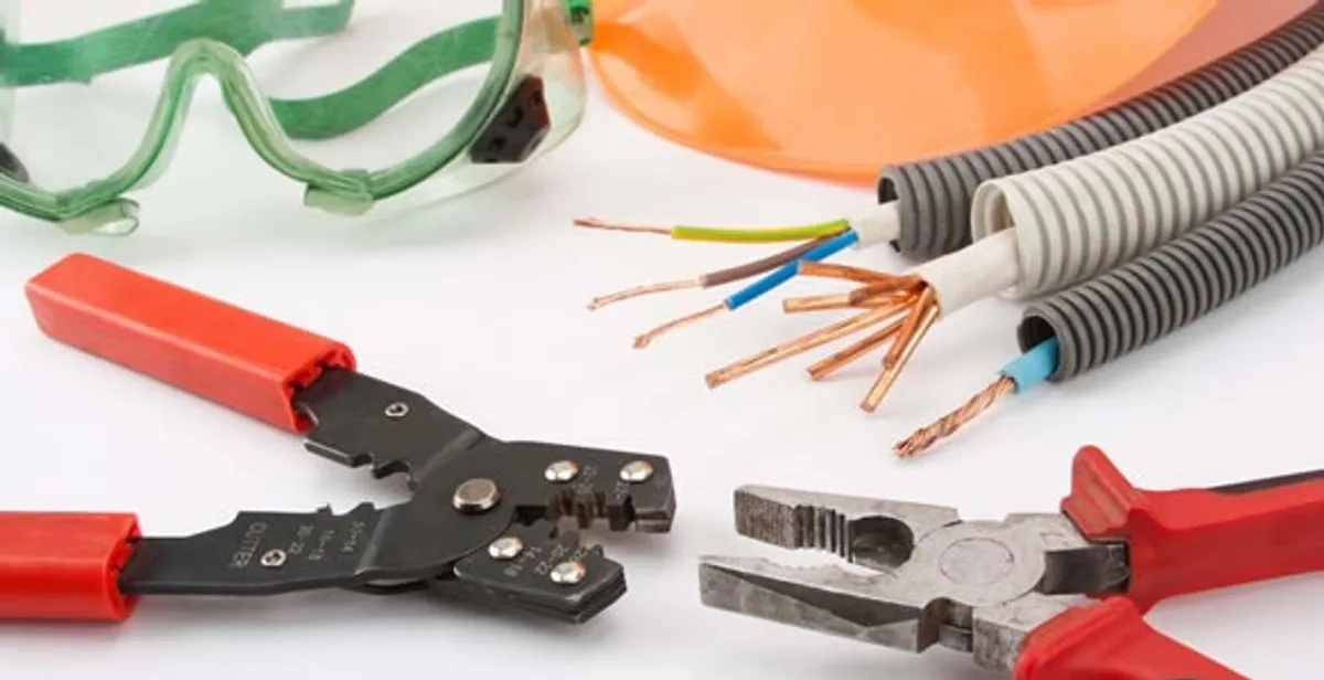 Electrical wiring repair with professional tools and safety equipment in Salida, CA